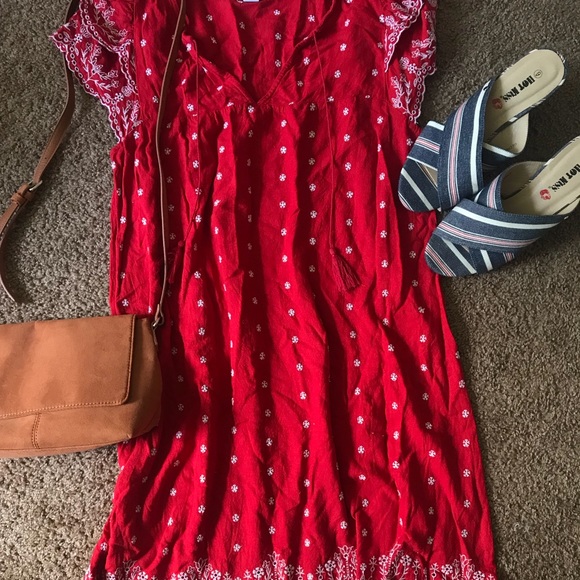 Summertime Eyelet Scalloped Bandana Dress - Picture 1 of 6